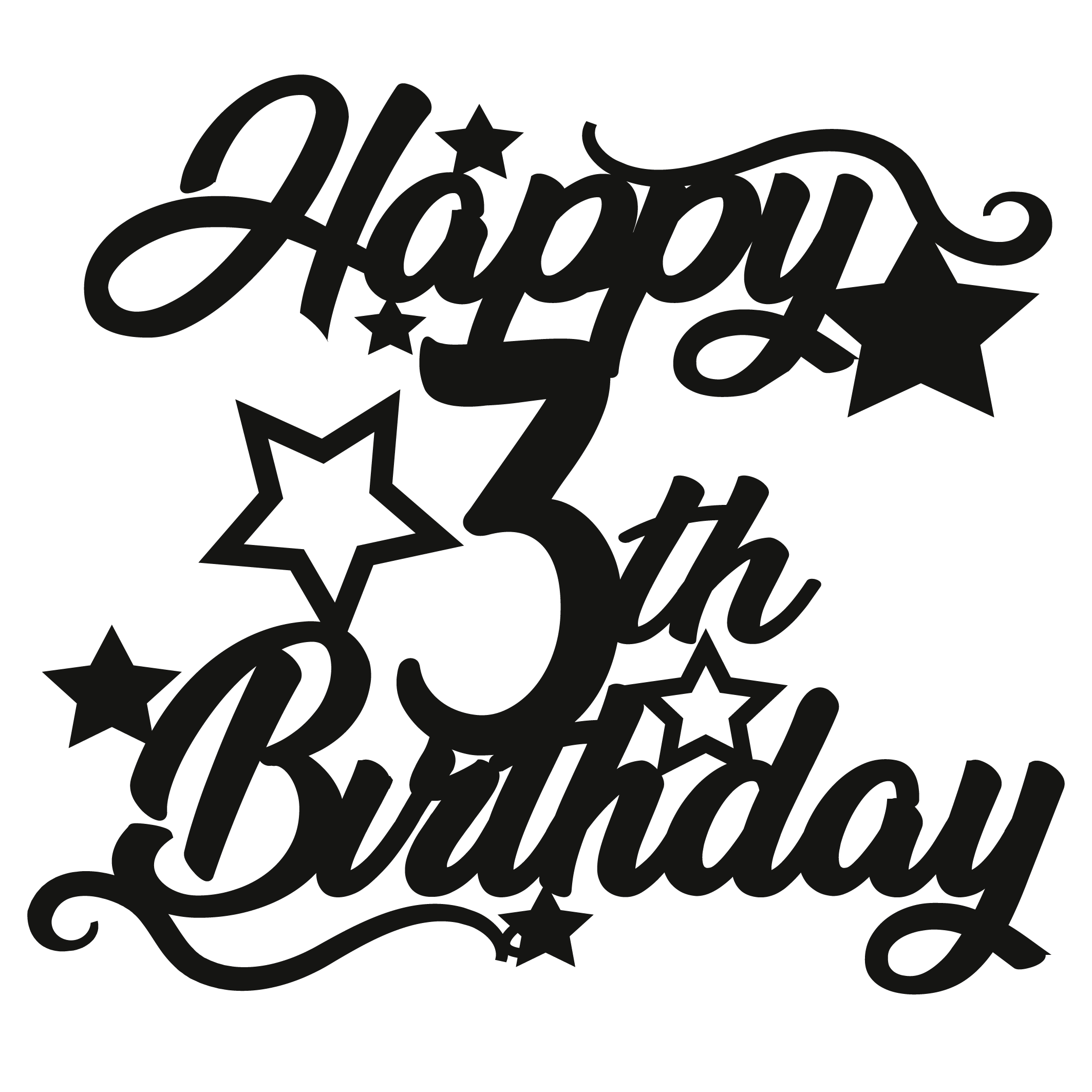 3rd Birthday - Numbered - Cake Topper - The Create Studio