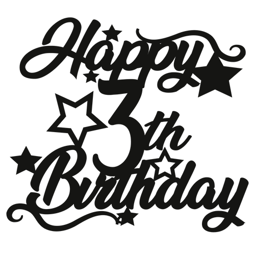 3rd Birthday - Numbered - Cake Topper - The Create Studio