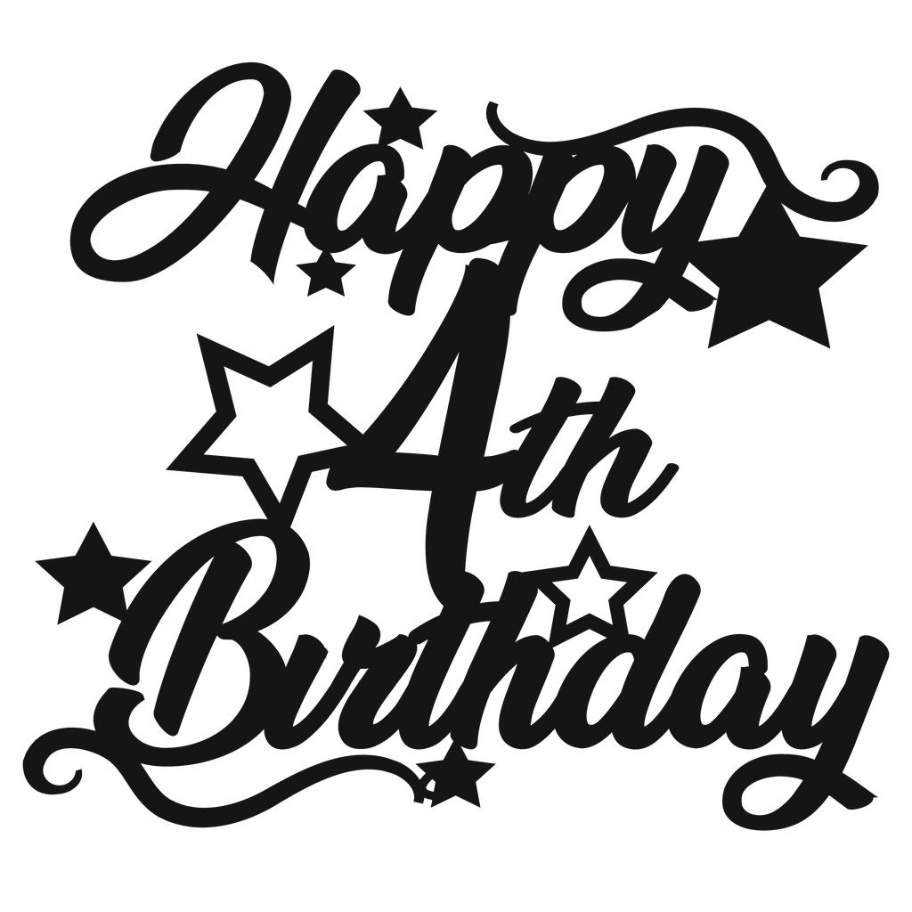 4th Birthday - Numbered - Cake Topper - The Create Studio