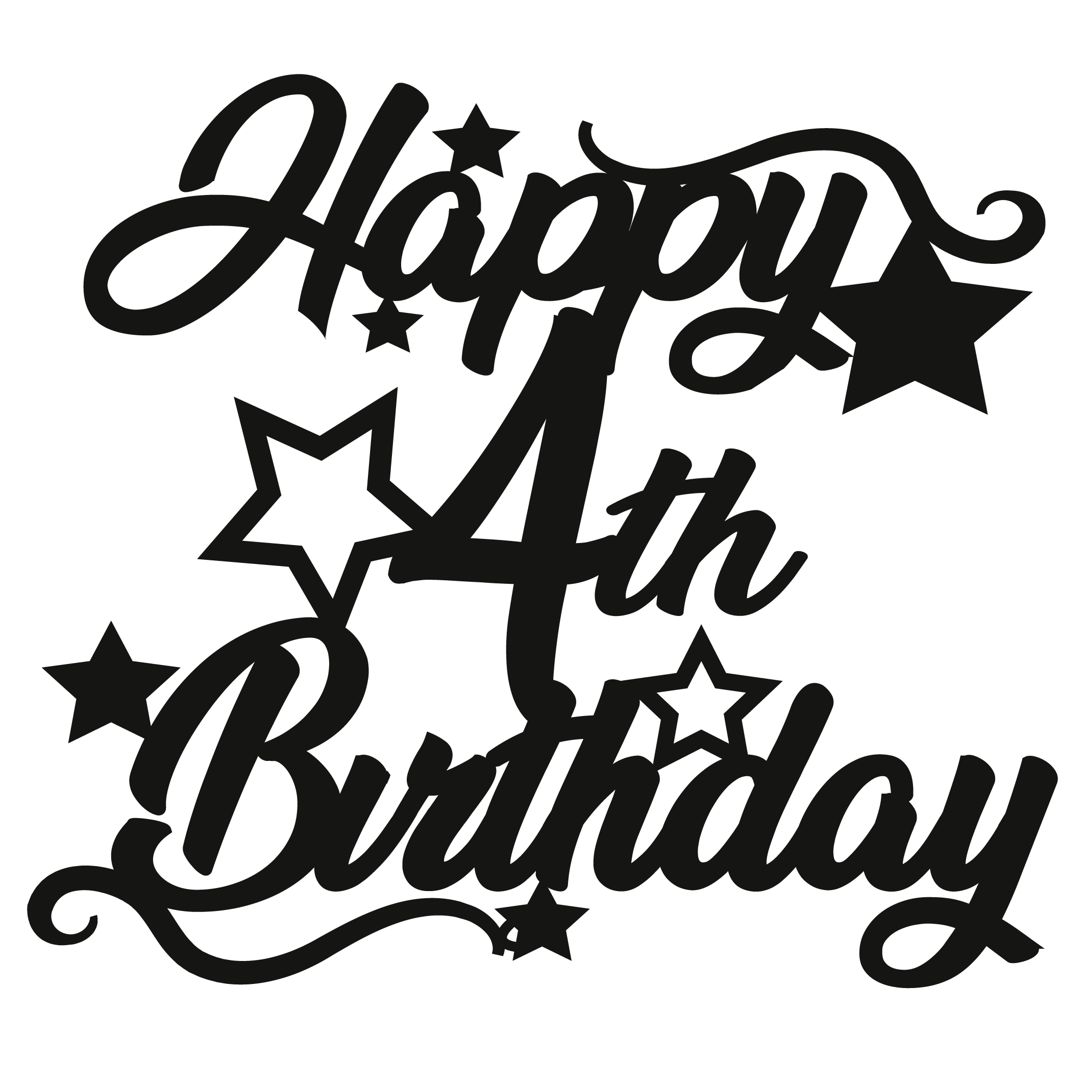 4th Birthday - Numbered - Cake Topper - The Create Studio