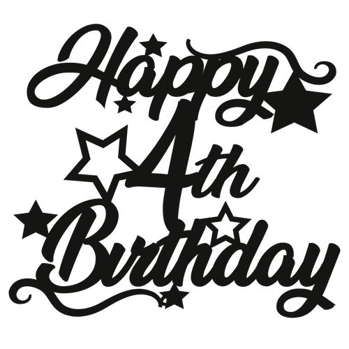 4th Birthday - Numbered - Cake Topper - The Create Studio