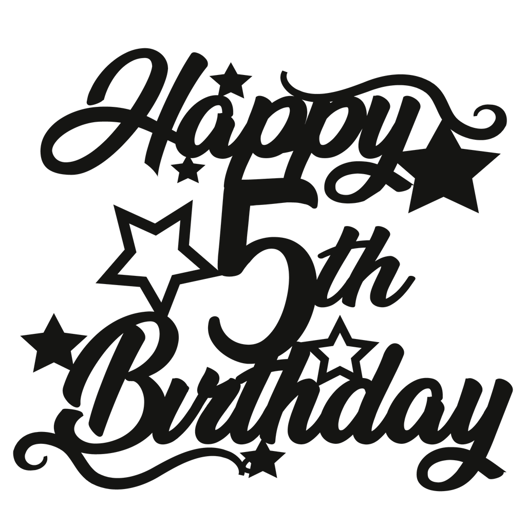 5th Birthday - Numbered - Cake Topper - The Create Studio