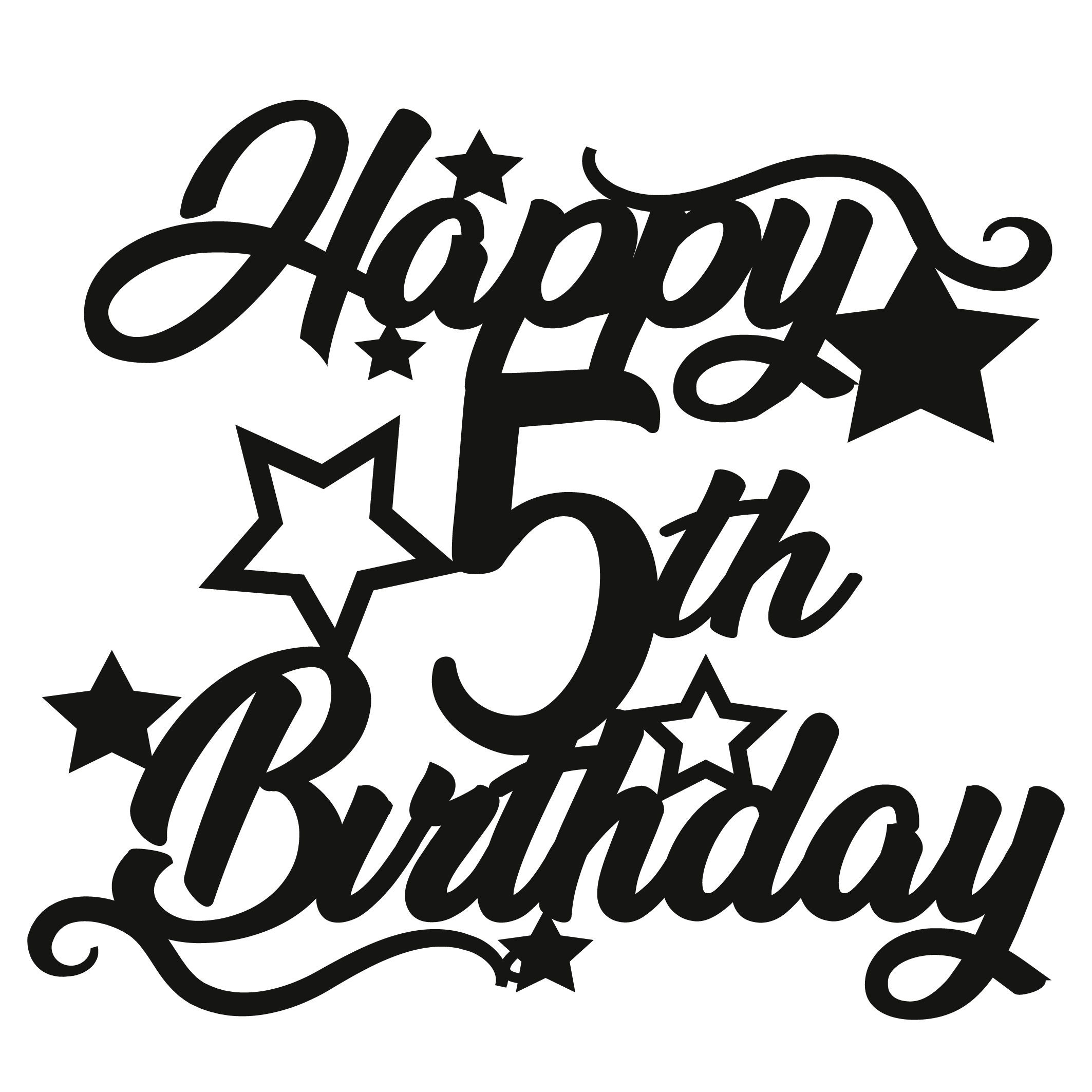 5th Birthday - Numbered - Cake Topper - The Create Studio