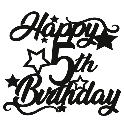 5th Birthday - Numbered - Cake Topper - The Create Studio