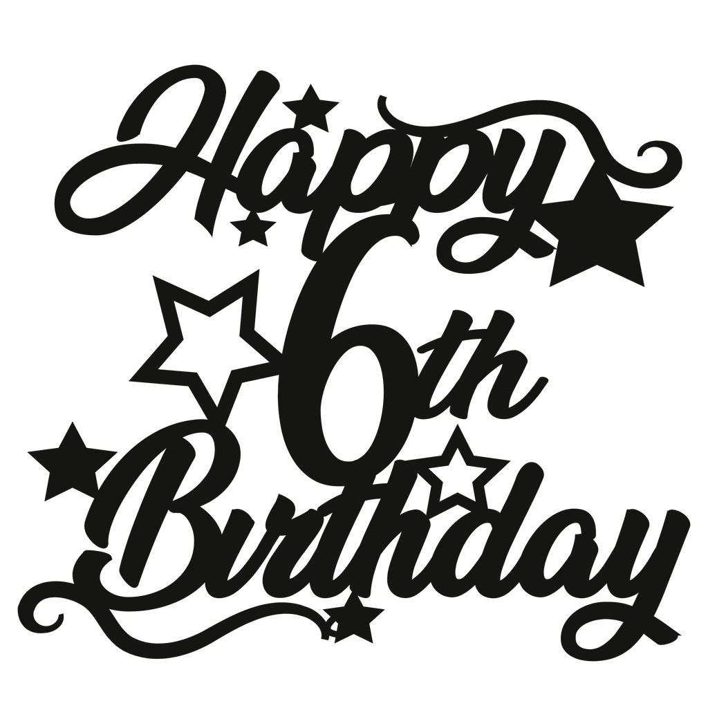 6th Birthday - Numbered - Cake Topper - The Create Studio
