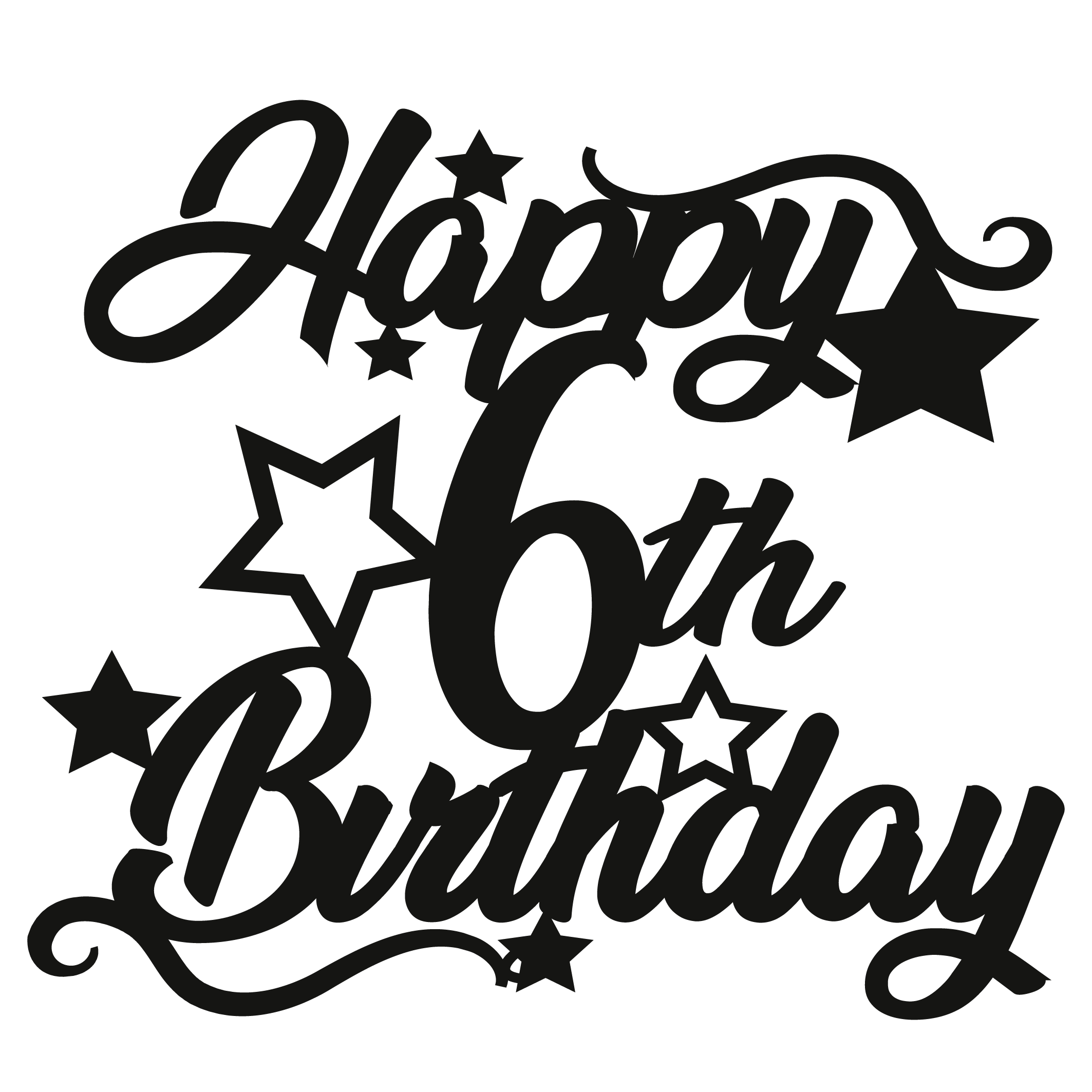 6th Birthday - Numbered - Cake Topper - The Create Studio