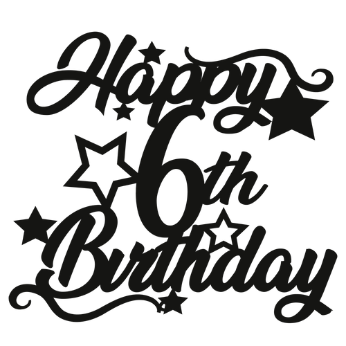 6th Birthday - Numbered - Cake Topper - The Create Studio