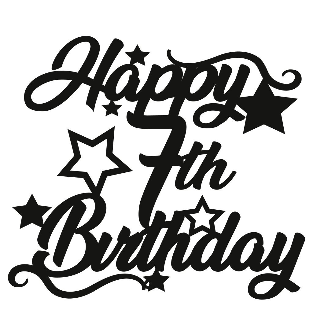 7th Birthday - Numbered - Cake Topper - The Create Studio