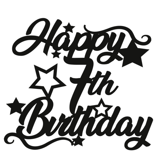 7th Birthday - Numbered - Cake Topper - The Create Studio