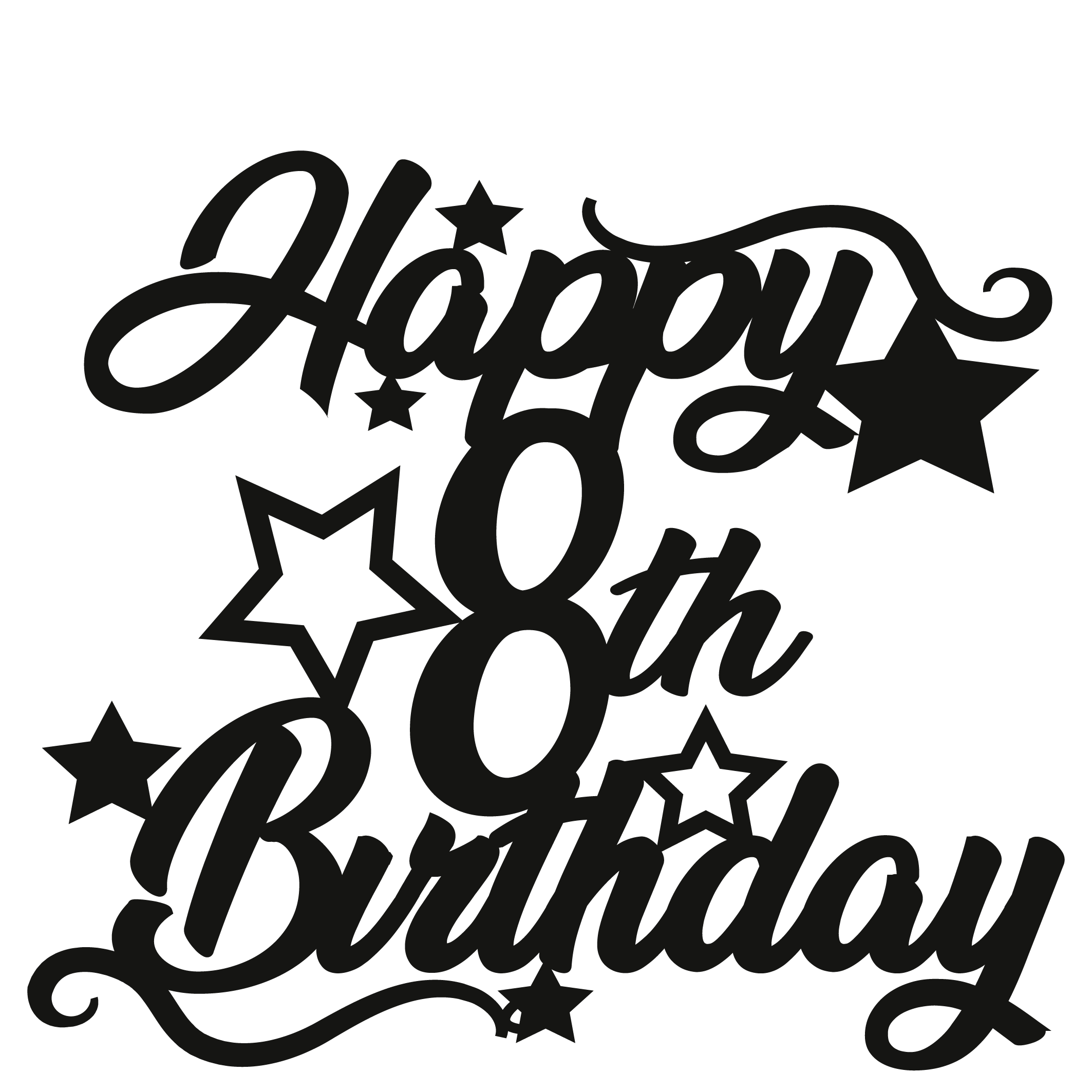 8th Birthday - Numbered - Cake Topper - The Create Studio