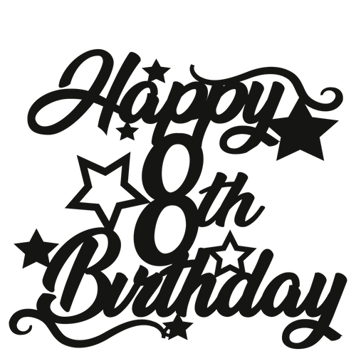 8th Birthday - Numbered - Cake Topper - The Create Studio