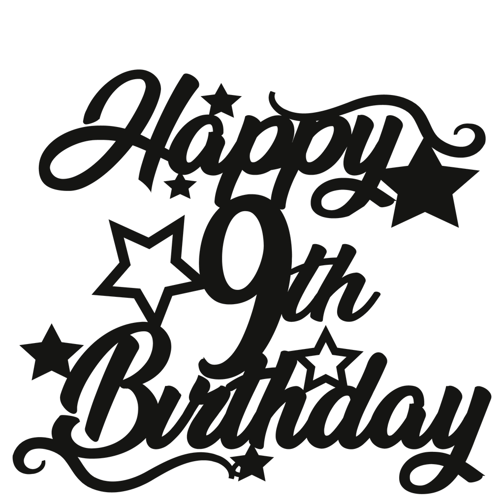 9th Birthday - Numbered - Cake Topper - The Create Studio