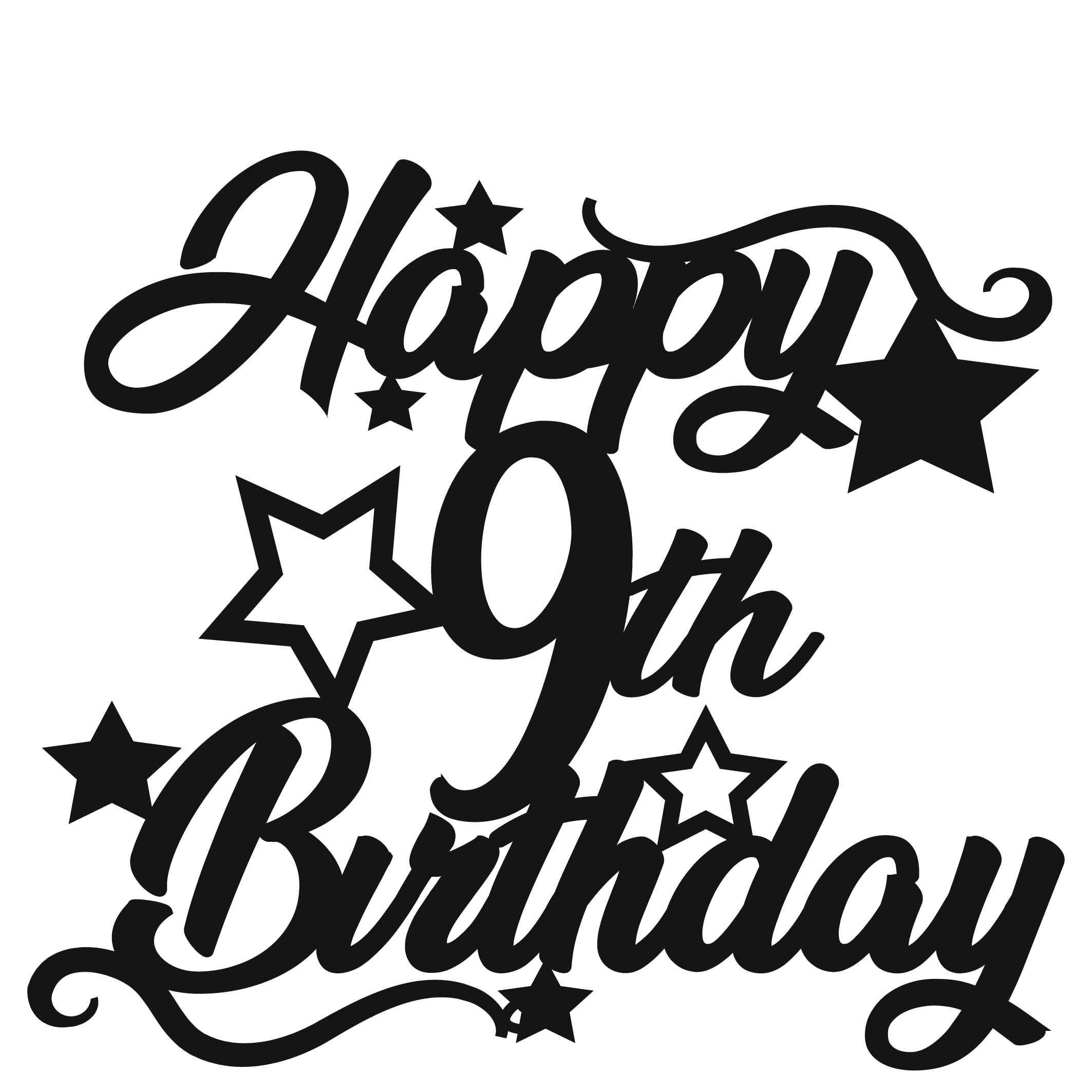9th Birthday - Numbered - Cake Topper - The Create Studio