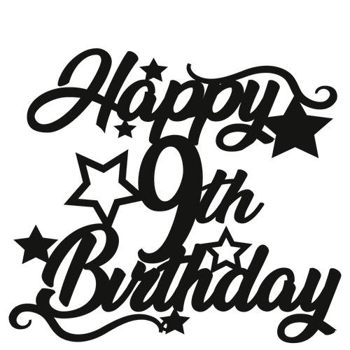 9th Birthday - Numbered - Cake Topper - The Create Studio