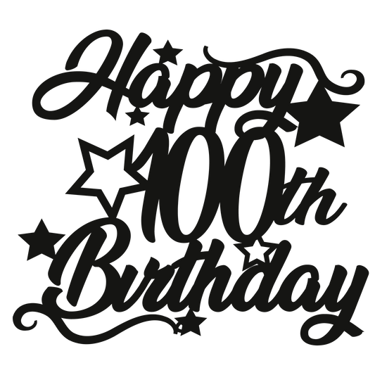100th Birthday - Numbered - Cake Topper - The Create Studio