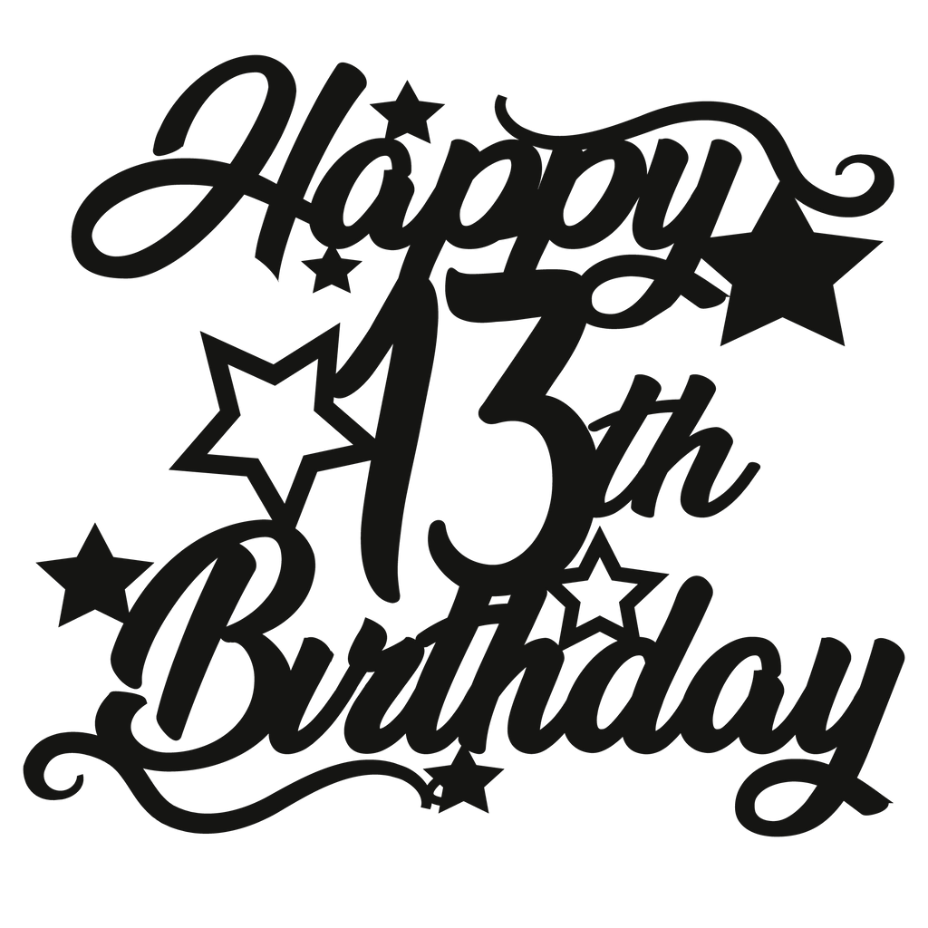 Cake Topper - Circular Number Thirteen 13 - The Create Studio