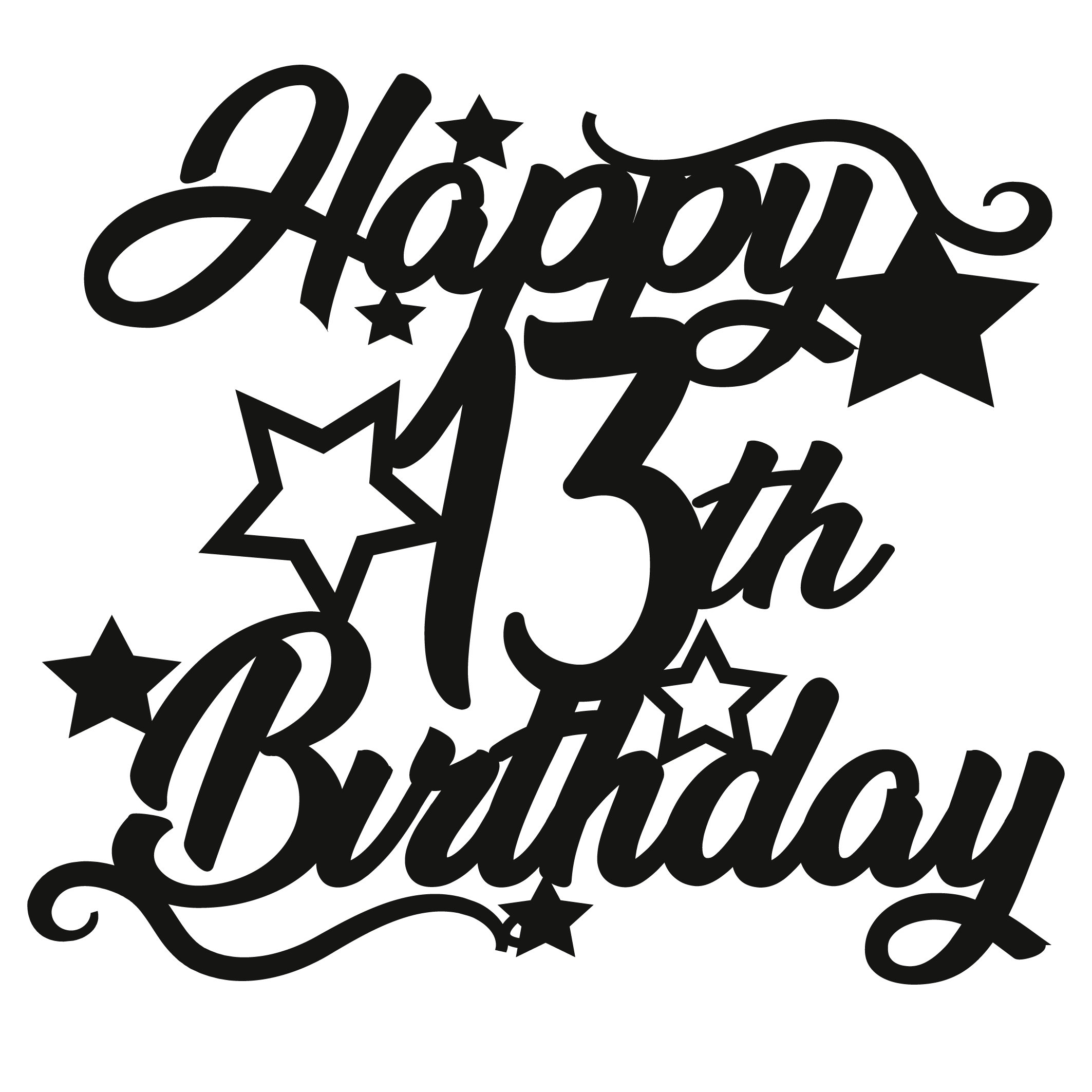 Cake Topper - Circular Number Thirteen 13 - The Create Studio