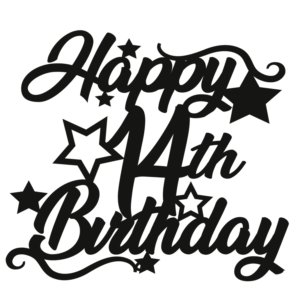 Cake Topper - Circular Number Fourteen 14 - The Create Studio