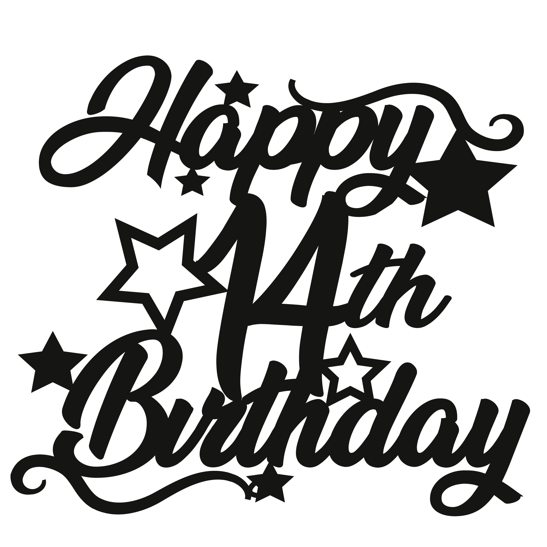 Cake Topper - Circular Number Fourteen 14 - The Create Studio