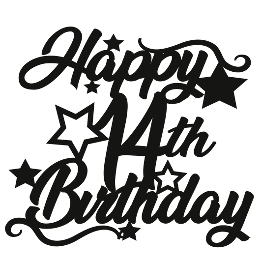 Cake Topper - Circular Number Fourteen 14 - The Create Studio