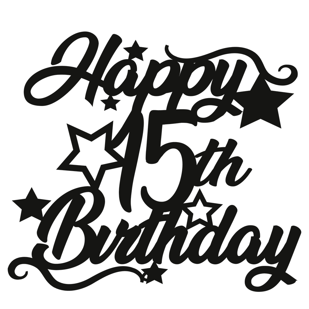 Cake Topper - Circular Number Fifteen 15 - The Create Studio