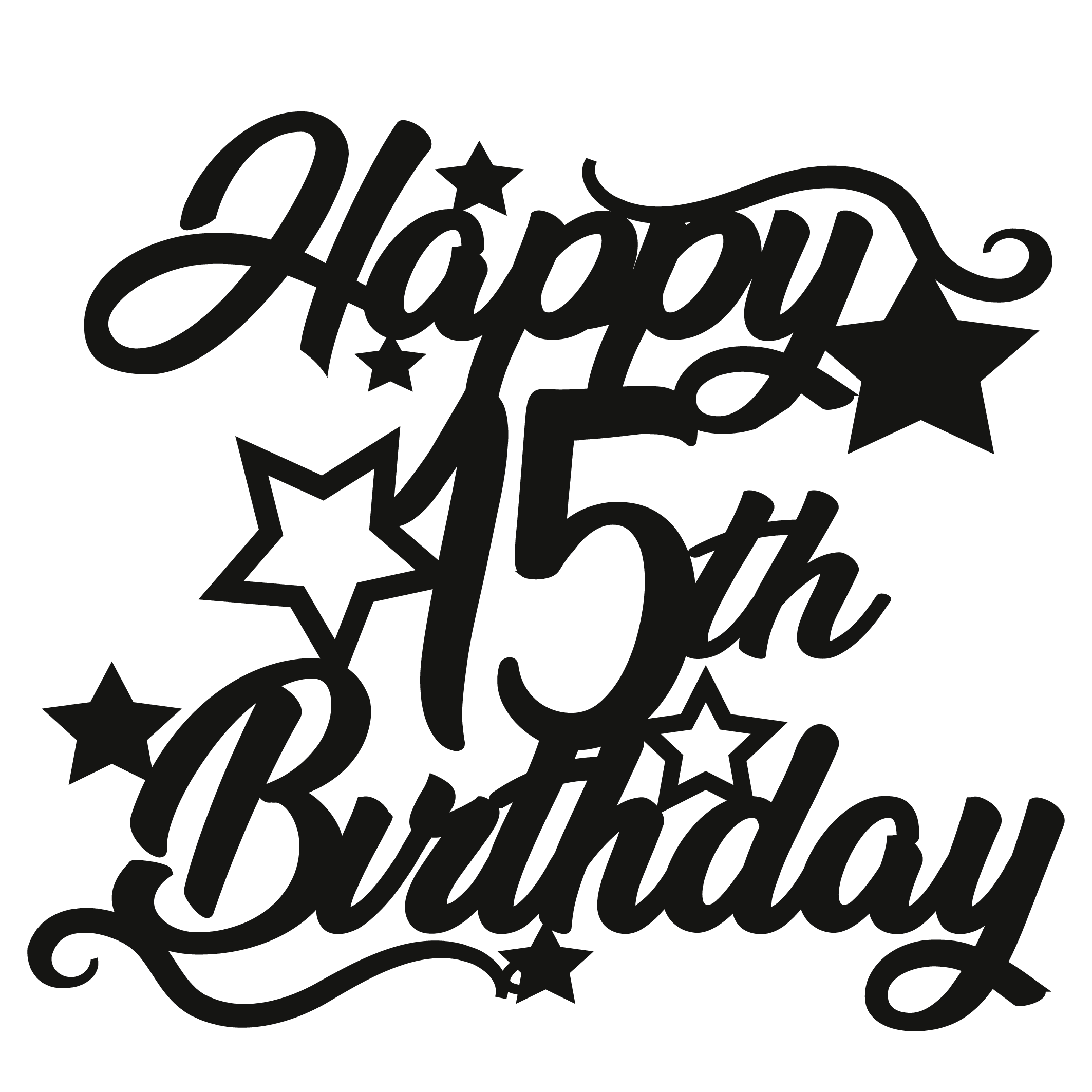 Cake Topper - Circular Number Fifteen 15 - The Create Studio
