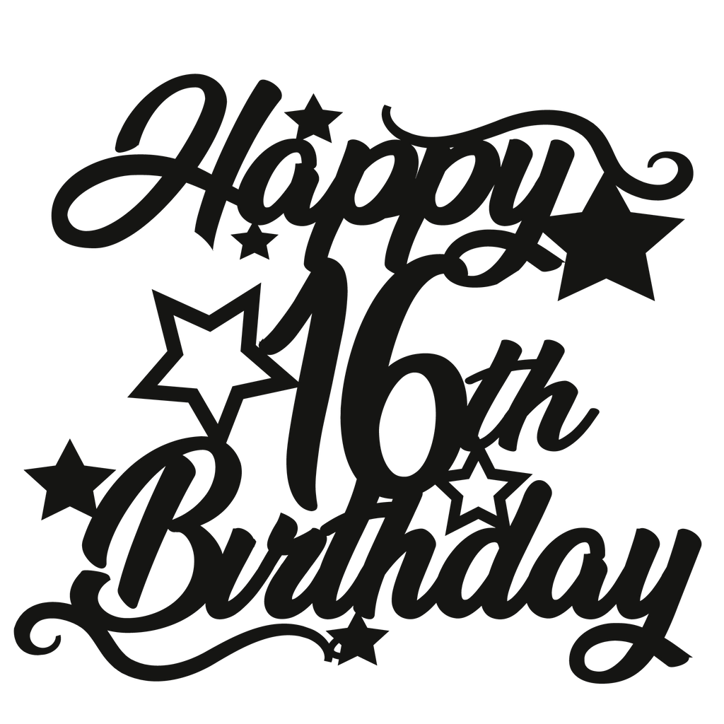 Cake Topper - Circular Number Sixteen 16 - The Create Studio