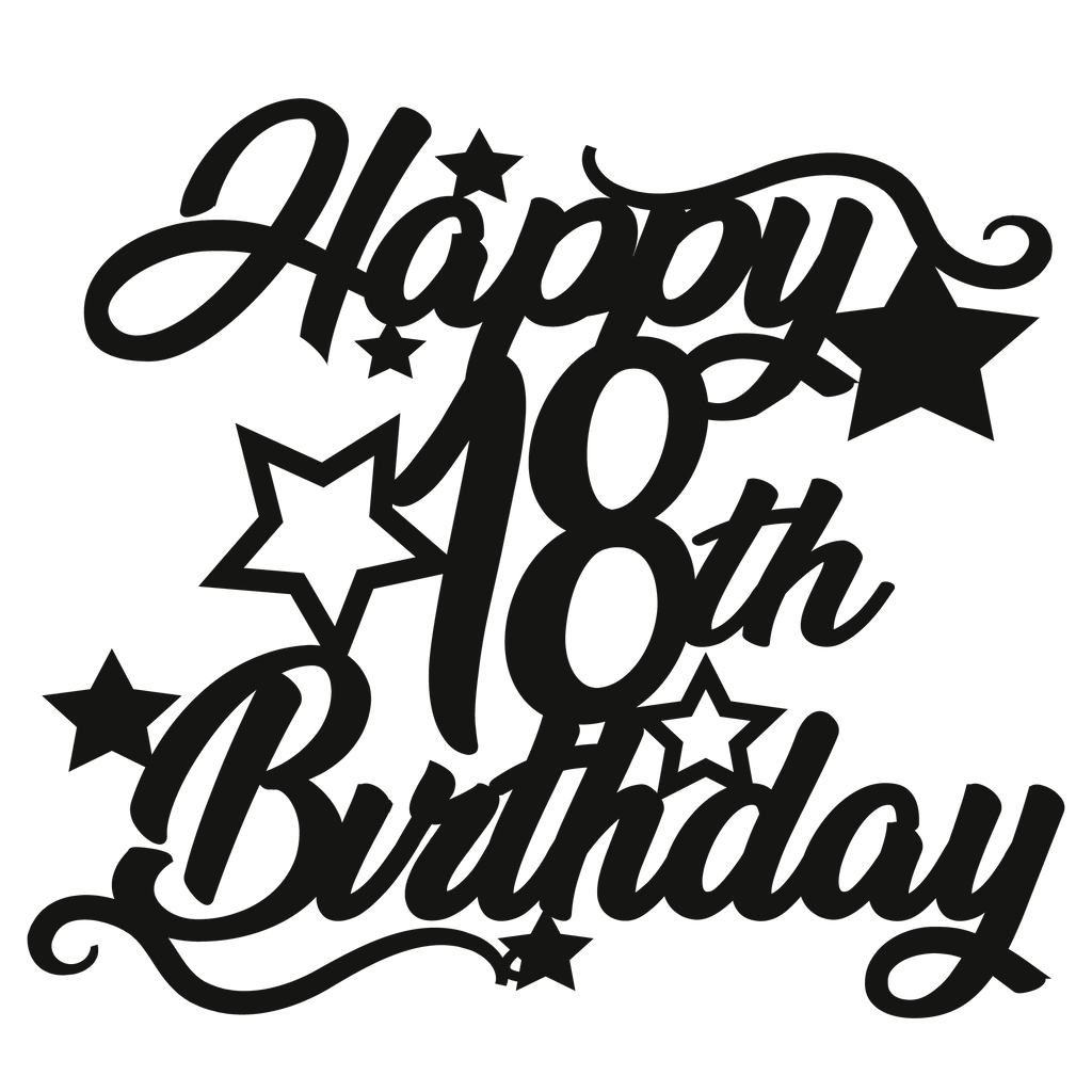 Cake Topper - Circular Number Eighteen 18 - The Create Studio