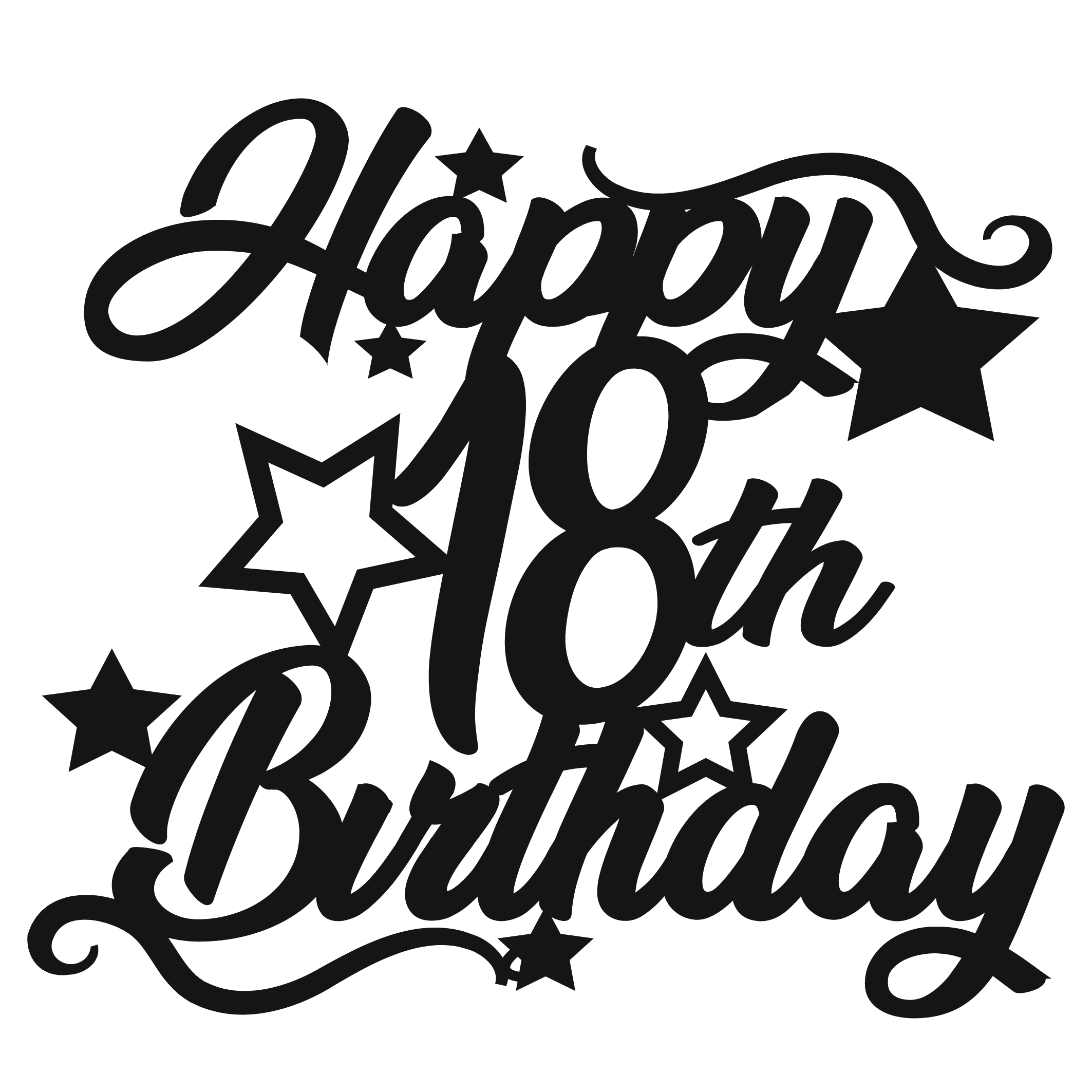 Cake Topper - Circular Number Eighteen 18 - The Create Studio