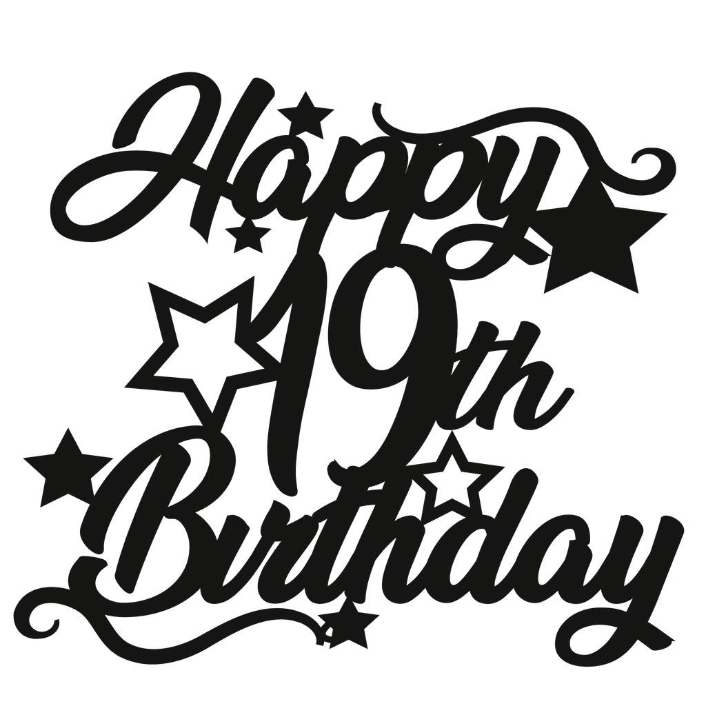 Cake Topper - Circular Number Nineteen 19 - The Create Studio