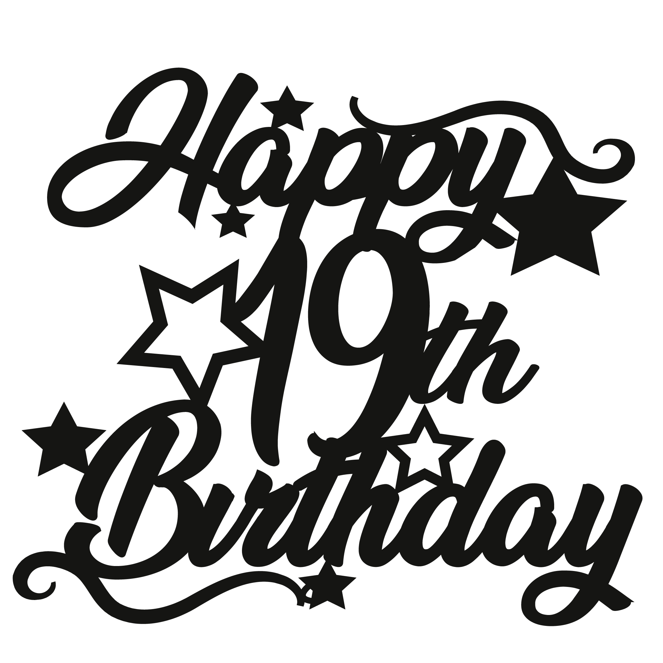 Cake Topper - Circular Number Nineteen 19 - The Create Studio