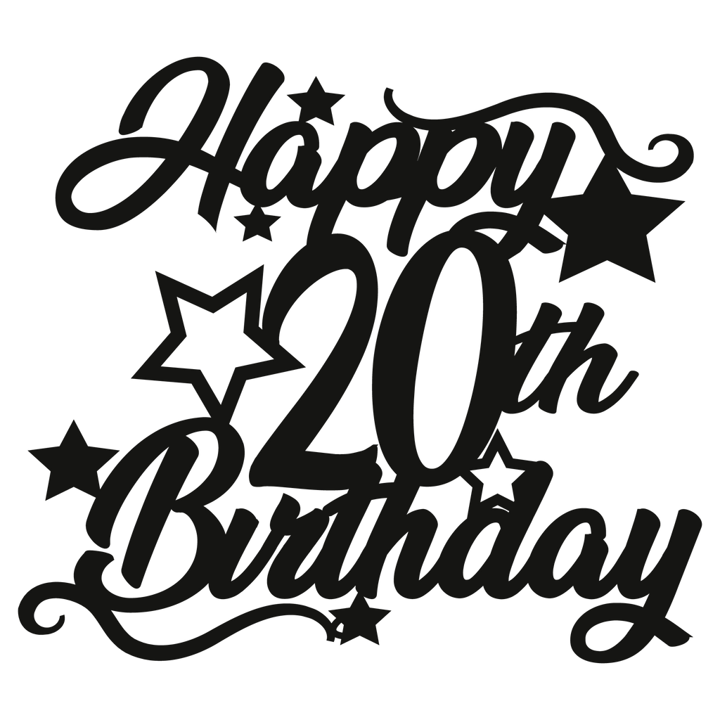 Cake Topper - Circular Number Twenty 20 - The Create Studio