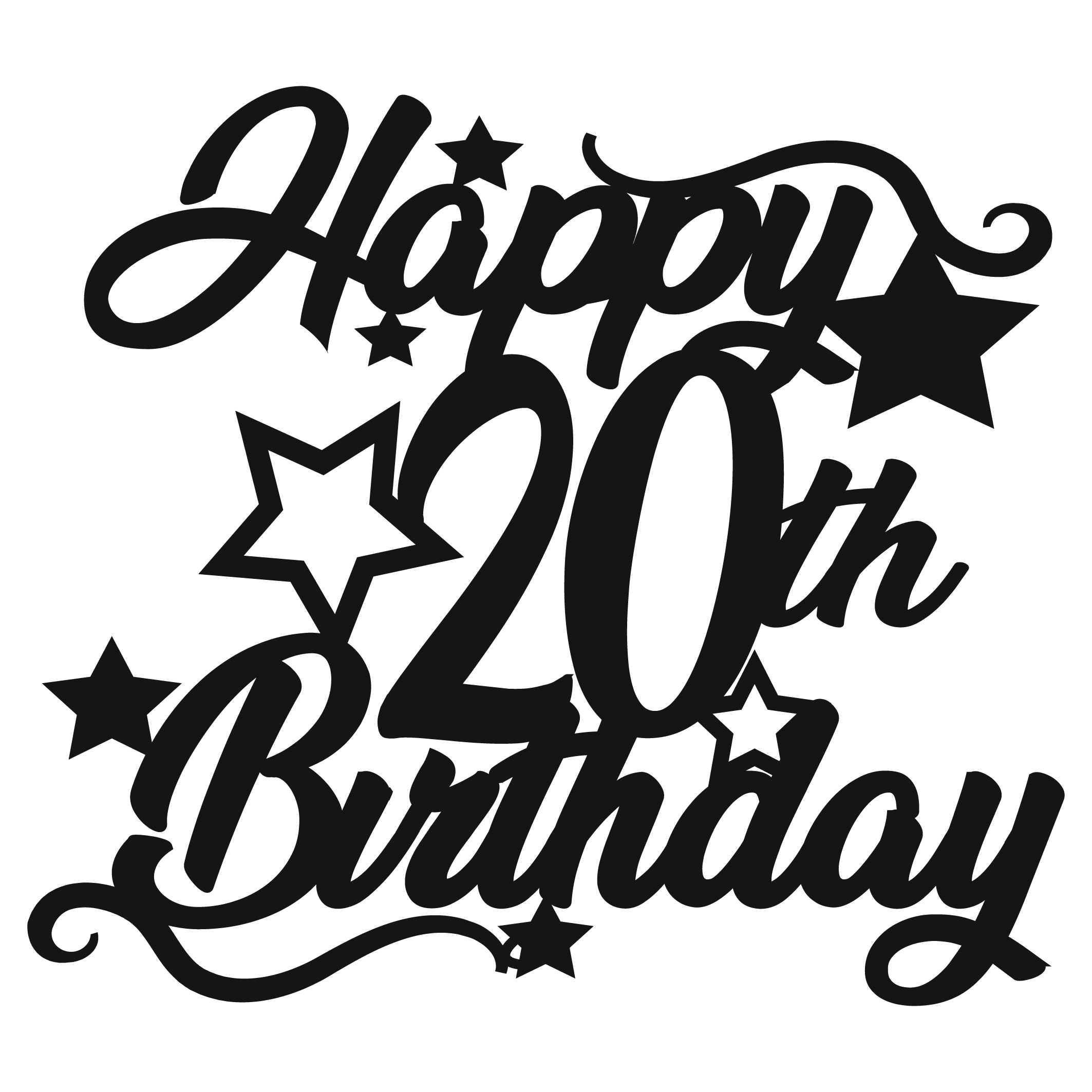 Cake Topper - Circular Number Twenty 20 - The Create Studio