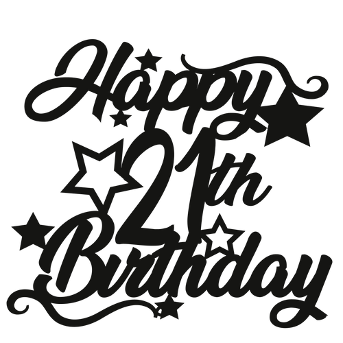 21st Birthday - Numbered - Cake Topper - The Create Studio