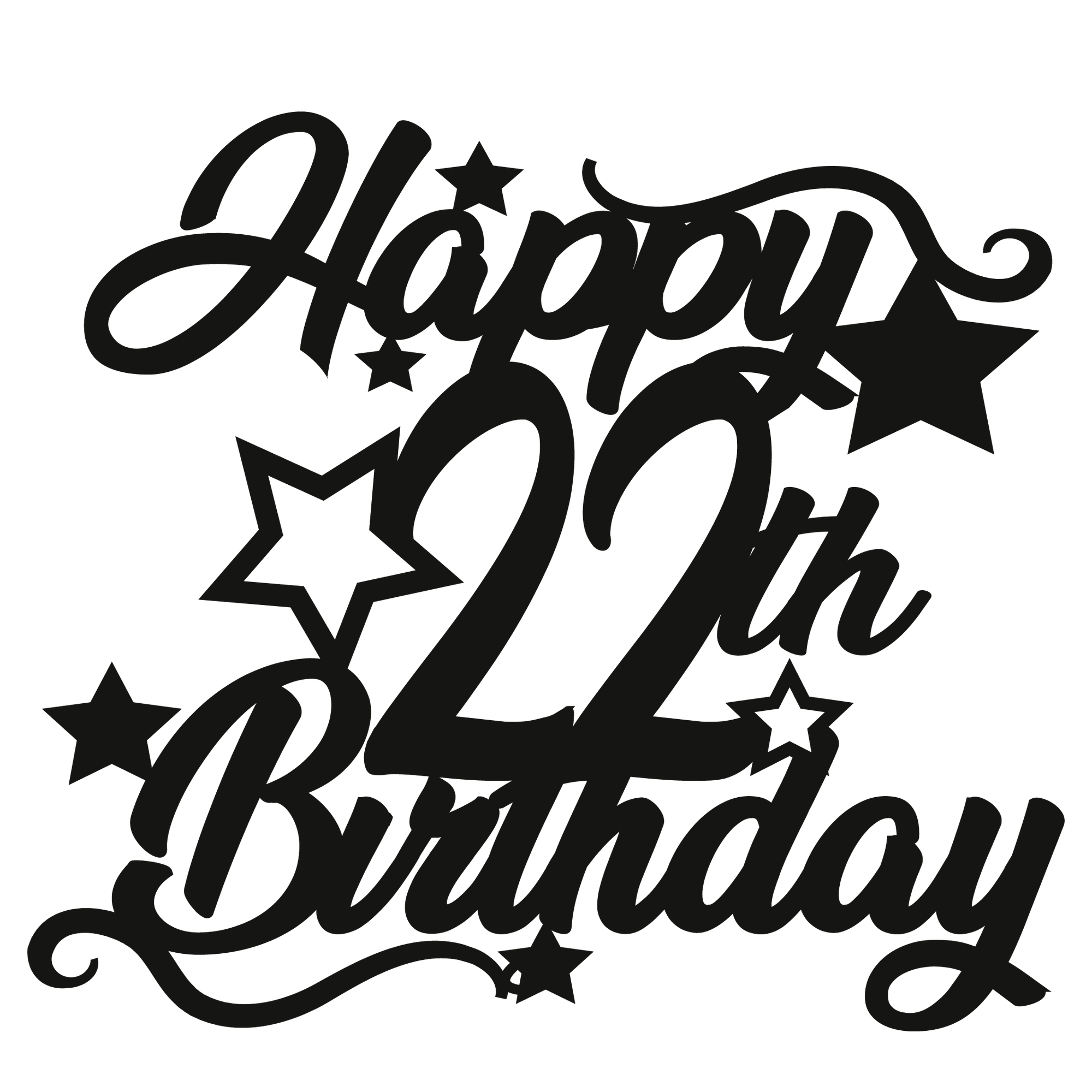 22nd Birthday - Numbered - Cake Topper - The Create Studio