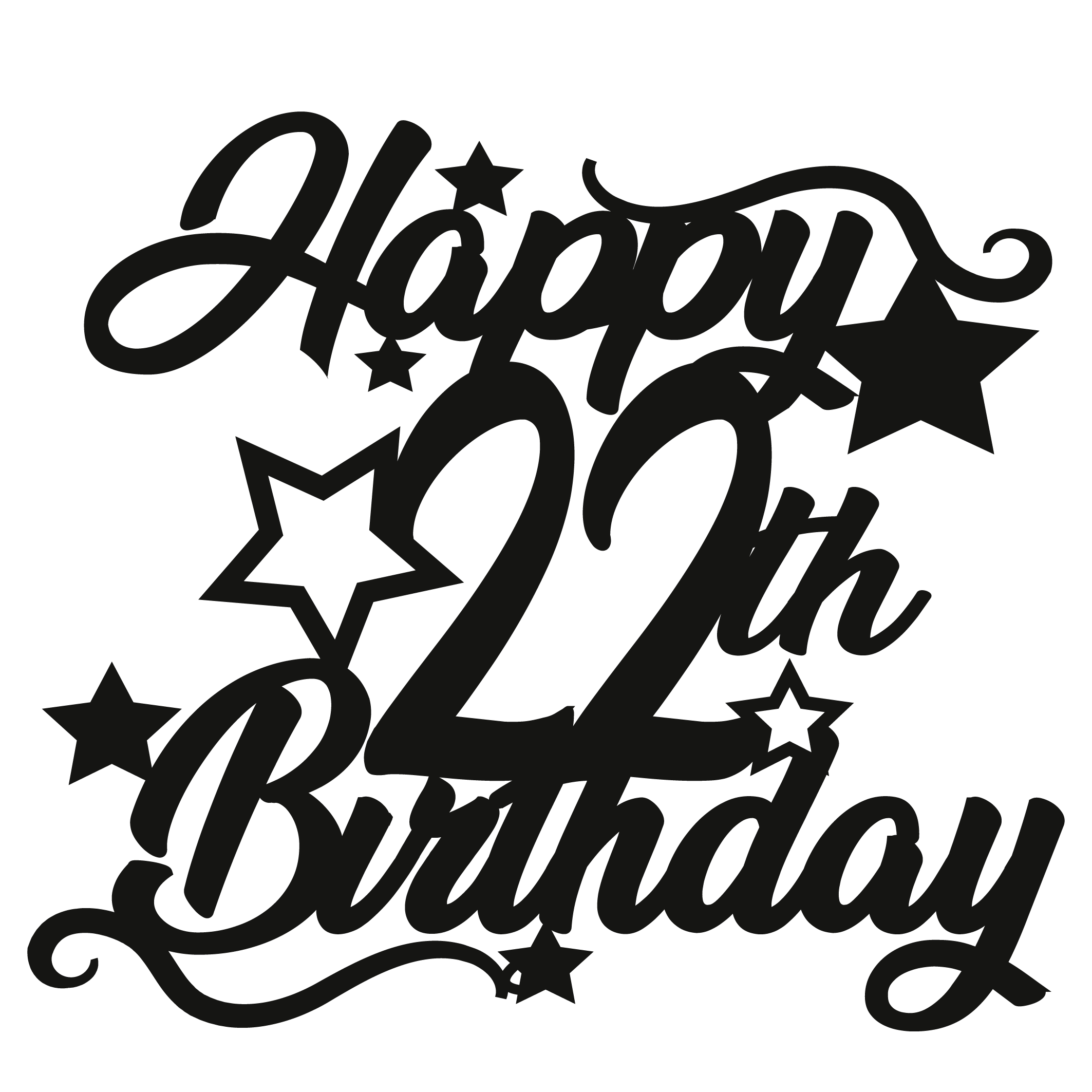 22nd Birthday - Numbered - Cake Topper - The Create Studio