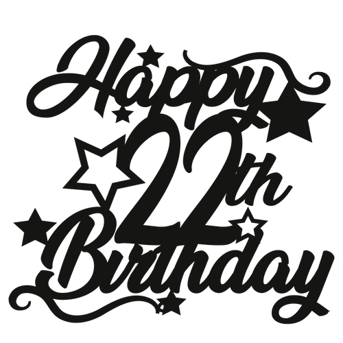22nd Birthday - Numbered - Cake Topper - The Create Studio