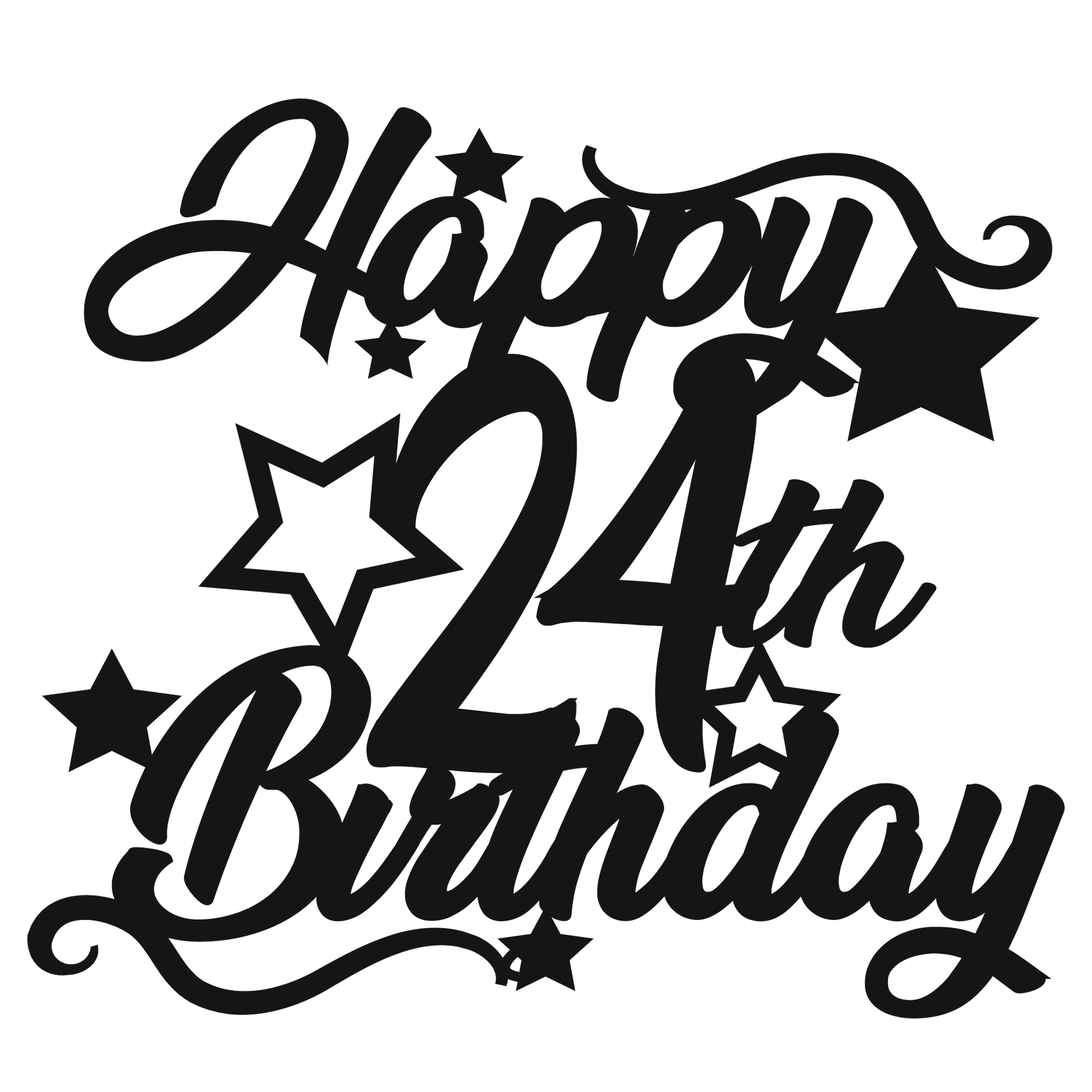 24th Birthday - Numbered - Cake Topper - The Create Studio