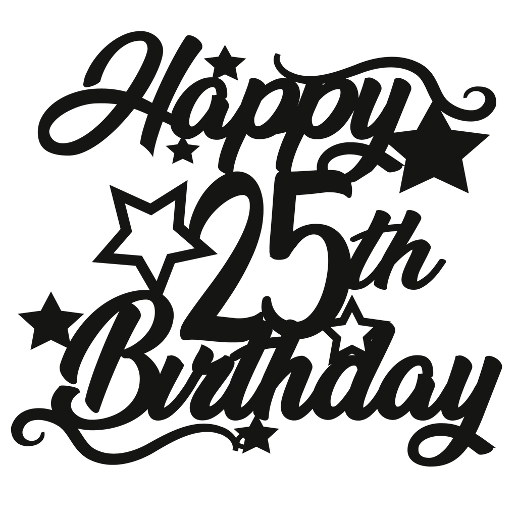 25th Birthday - Numbered - Cake Topper - The Create Studio