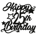 25th Birthday - Numbered - Cake Topper - The Create Studio