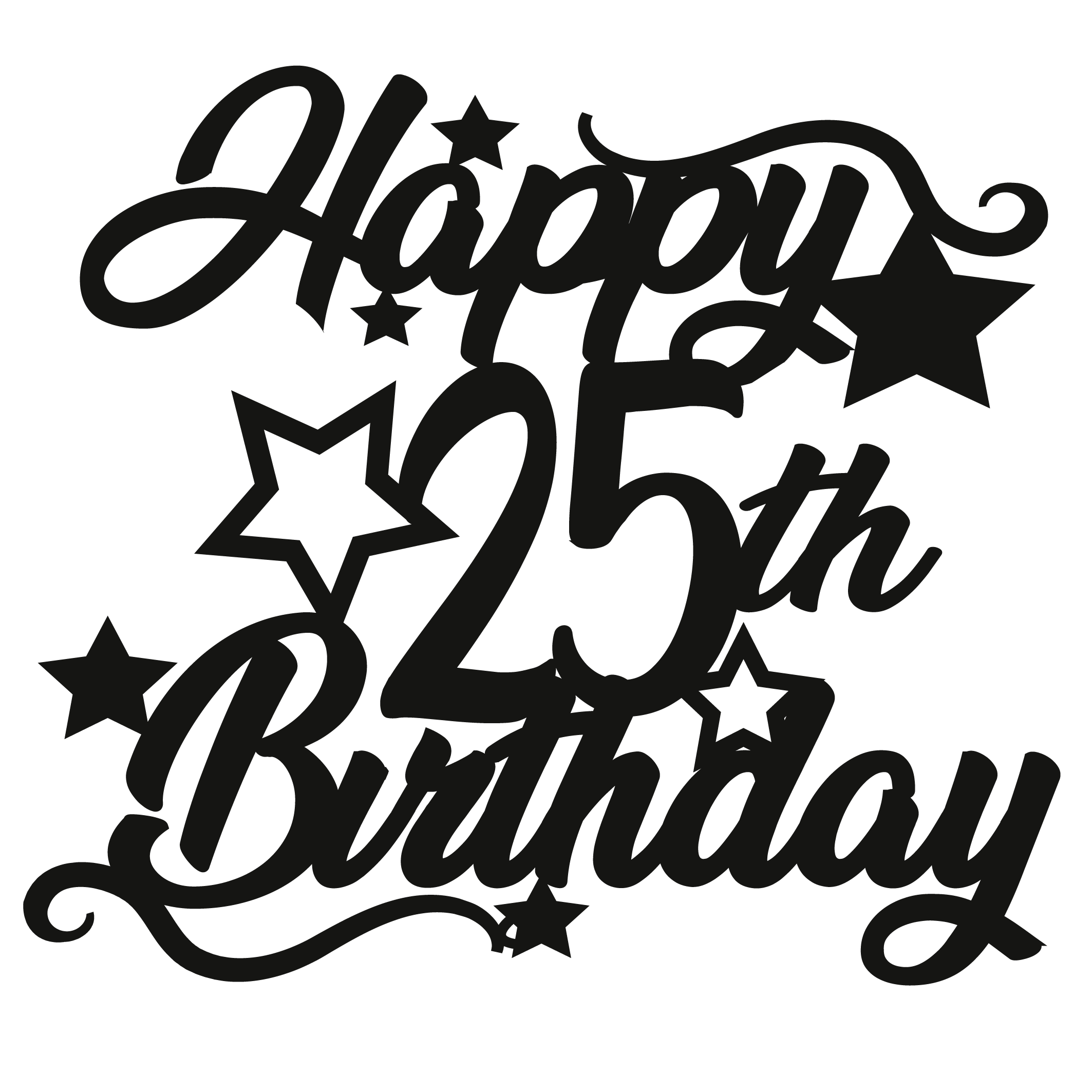 25th Birthday - Numbered - Cake Topper - The Create Studio