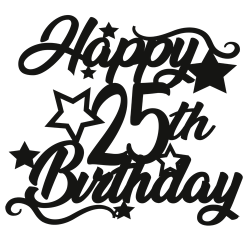 25th Birthday - Numbered - Cake Topper - The Create Studio