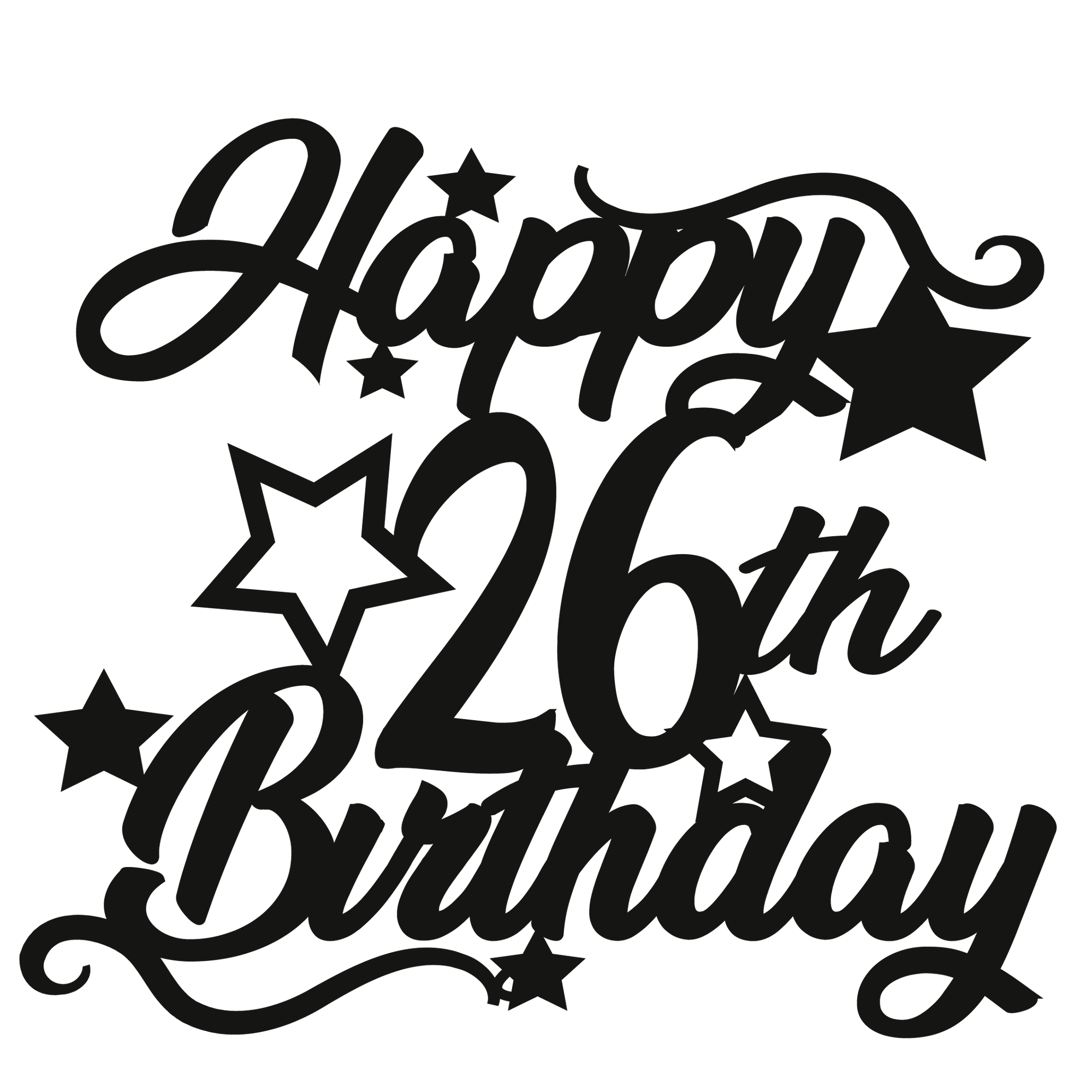 26th Birthday - Numbered - Cake Topper - The Create Studio