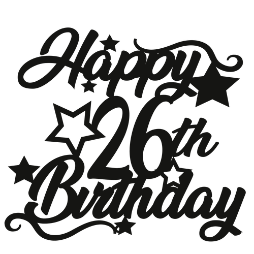26th Birthday - Numbered - Cake Topper - The Create Studio