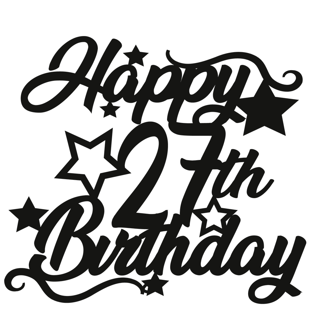 27th Birthday - Numbered - Cake Topper - The Create Studio
