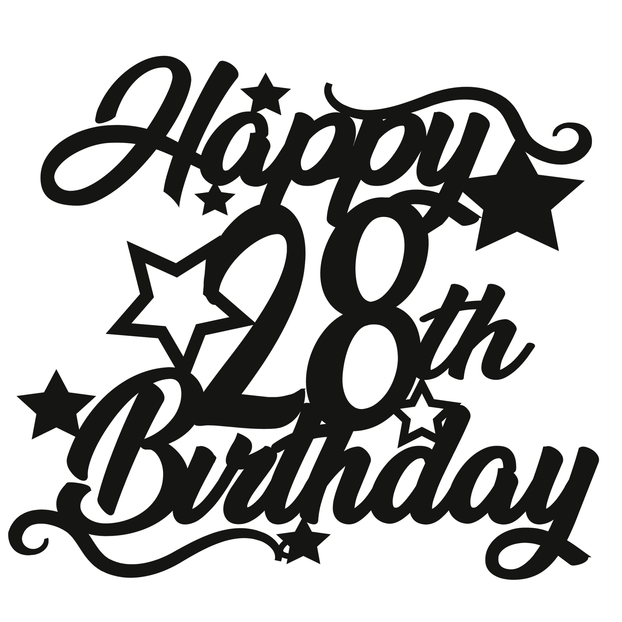 28th Birthday - Numbered - Cake Topper - The Create Studio