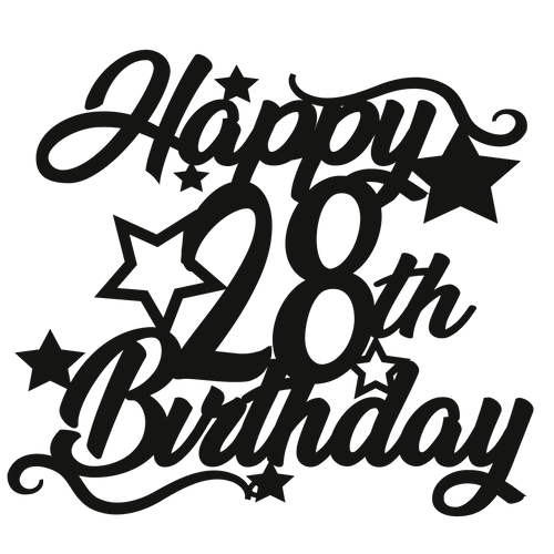 28th Birthday - Numbered - Cake Topper - The Create Studio
