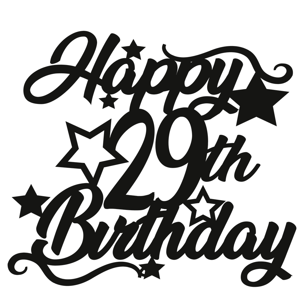 29th Birthday - Numbered - Cake Topper - The Create Studio