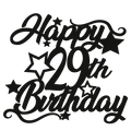 29th Birthday - Numbered - Cake Topper - The Create Studio