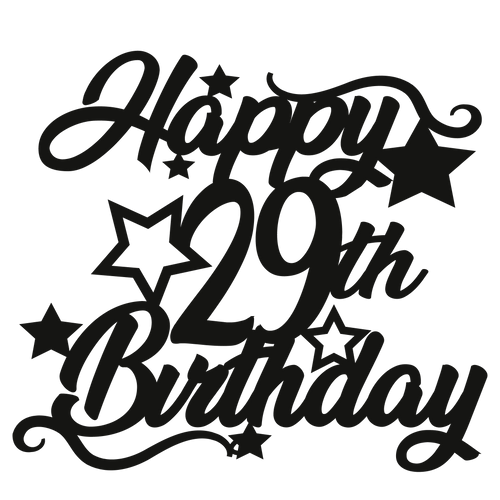 29th Birthday - Numbered - Cake Topper - The Create Studio